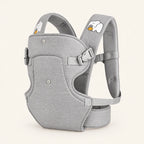 canguru ergonômico para bebê cinza-claro em fundo off-white