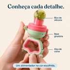 Bico de silicone, base giratória e alça em formato de coroa