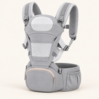 Canguru 3 em 1 com Hipseat cinza em fundo off-white Alumi