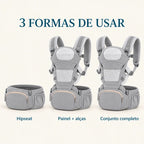 três configurações do canguru 3 em 1 com hipseat