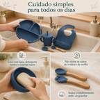 Orientações de limpeza e conservação do kit azul escuro