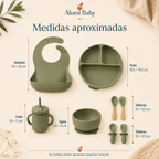 Medidas aproximadas das peças do kit verde militar