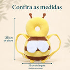 Medidas aproximadas de 25 cm de altura por 15 cm de largura da mochila protetora para bebê