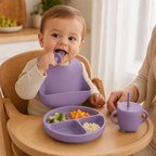 Kit roxo organizado para a introdução alimentar do bebê